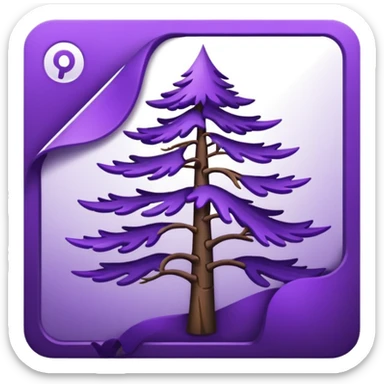 purple bank notes with darker purple pine logo on it sticker