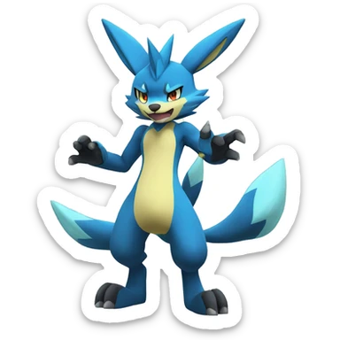 Zeraora-Lucario full body sticker