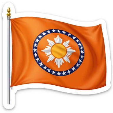 Native American Cherokee flag orange sticker