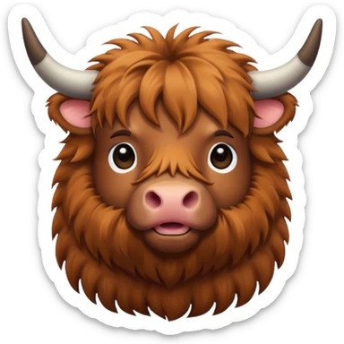 Miniature highland cow sticker