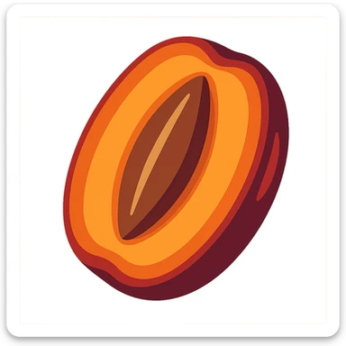 date fruit cut in half showing the pit, vibrant style sticker