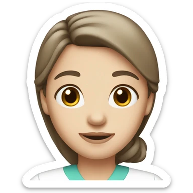 Female vet nurse with brown eyes brown hair and white skin sticker