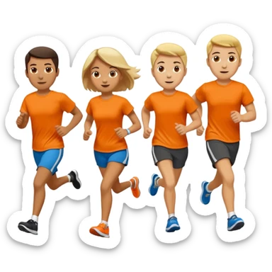 charity run with orange tshirt sticker