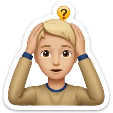 Como el segundo pero con la otra mano se señale la cabeza sticker