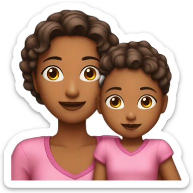 Mother with her 4 year old daughter sticker