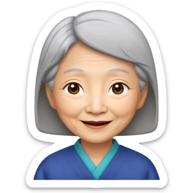 asian grandmother recent more simple sticker