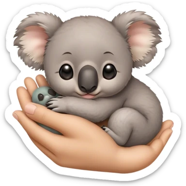 Microscopic, baby koala, taking a nap in somebody’s hands ￼ sticker