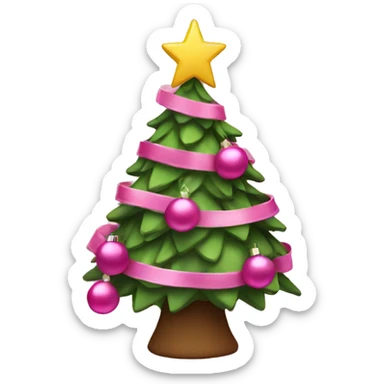 Christmas tree with pink decorations sticker
