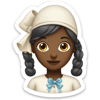Black girl wearing a bonnet  sticker