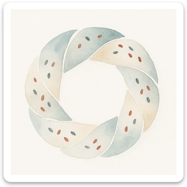 a simit, Turkish sesame bagel, watercolor art style sticker