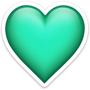 aqua green heart sticker