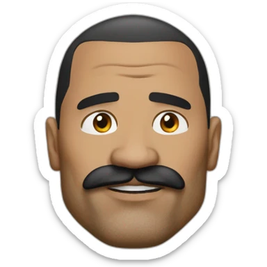 The rock estilo realista con un bigote francés sticker