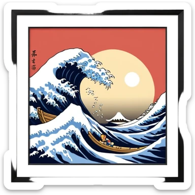 The Great Wave off Kanagawa in painting frame
















 sticker