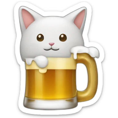 un chat qui bois une bière sticker