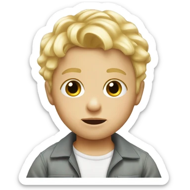 blonde hair blow eye baby boy sticker