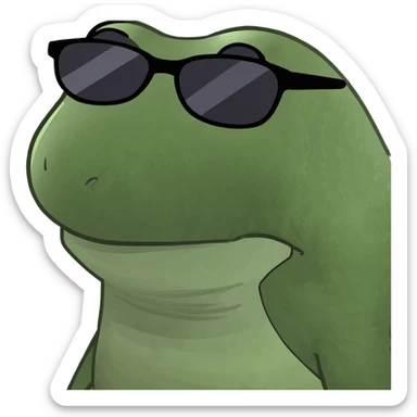 Frog and dinosaur with sunglasses sticker