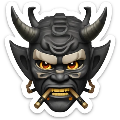 Samurai com mascara hannya sticker