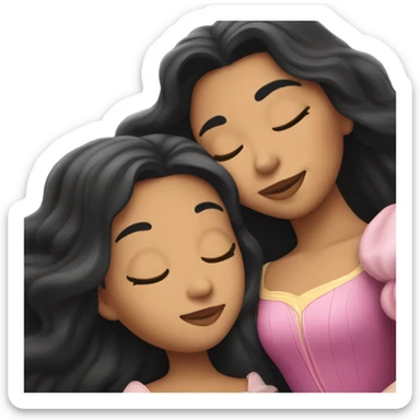 Sleeping beauty with daughter with black hair sticker