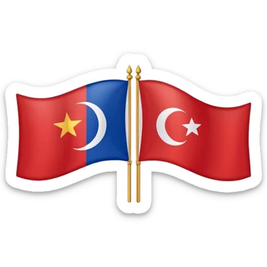 Emoji of half flag of philippines and turkey sticker
