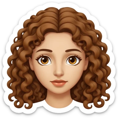 attractive Greek woman with long curly hair and light skin sticker