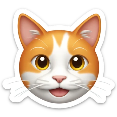 Orange and white cat smiling sticker