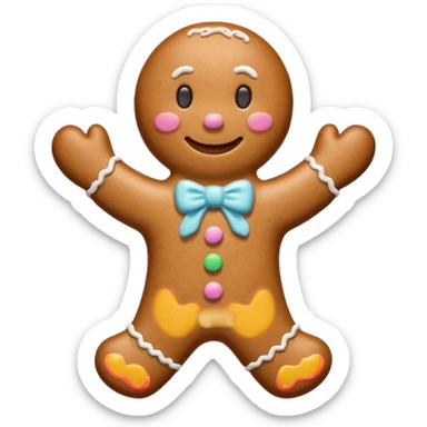 Gingerbread man pastel sticker