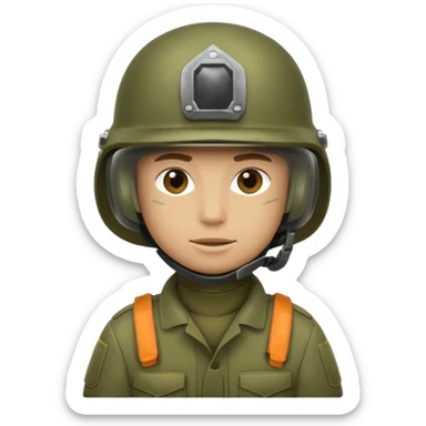 Make an army soldier helmet with a face sticker