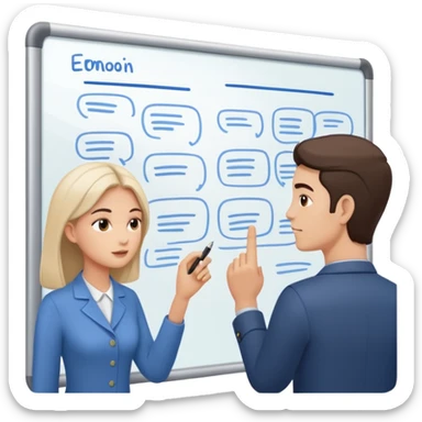 woman and man that plan their habits sticker