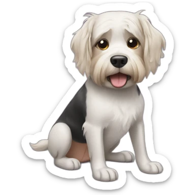 dog having a haircut sticker