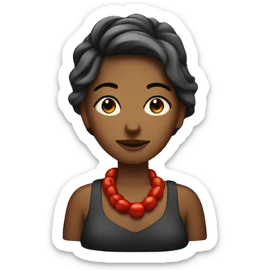 femme qui coupe du piment sticker