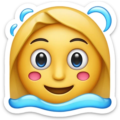 Crie um emoji com a letra L com fundo azul sticker
