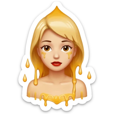 Woman dripping hot wax onto her own skin, controlled pain, ceremonial atmosphere sticker