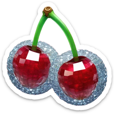 2 Disco ball cherries connected sticker