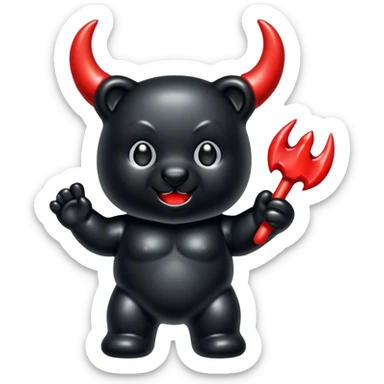Black Gummy Bear with Devil Horns sticker