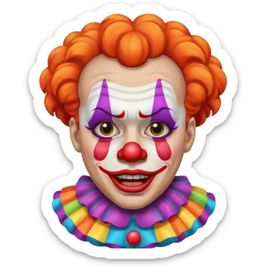 clowns with crying 😢 face without tears along with some body sticker