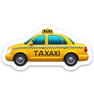 a neon taxi driving in a neon citya neon taxi driving in a neon city sticker