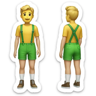 green shorts with suspenders sticker
