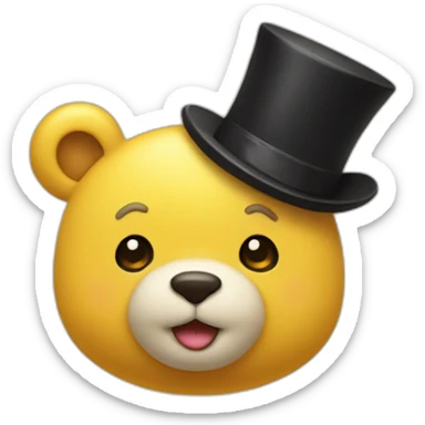 A little kawai bear yellow with a top hat sticker