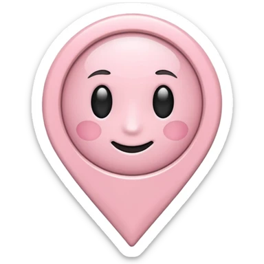 pale pink location pin sticker