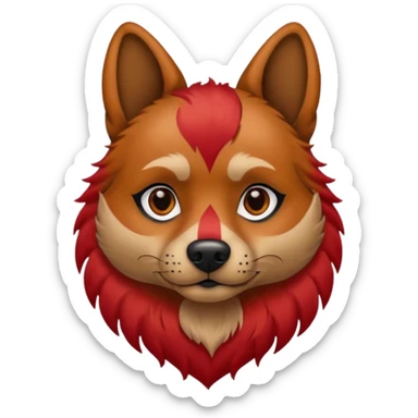 dog withvery  tattoed face and red hair sticker