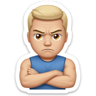 angry face with arms crossed sticker