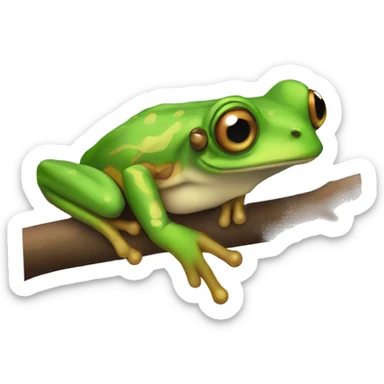 tree frog as if it were in a 2d top-down game sticker