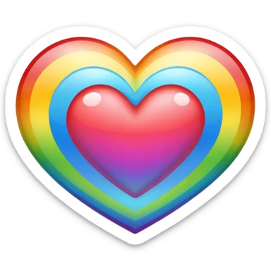 a heart but with the pride flage colors sticker