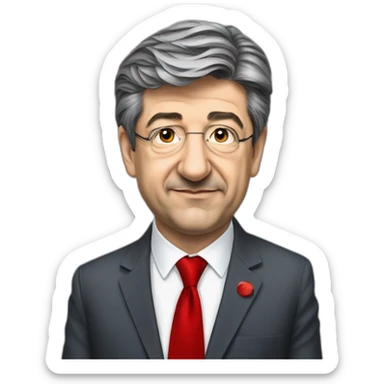 Jean-Luc Mélenchon red tie sticker