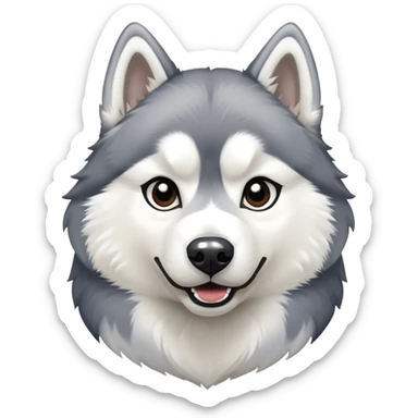 Proud victorious husky with chest puffed out sticker