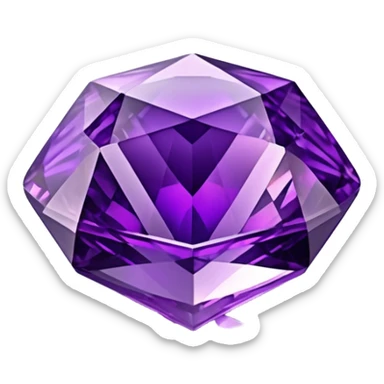Ultra Realistic, 3D rendering, sparkly, purpe Gemstone,  Musgravite sticker