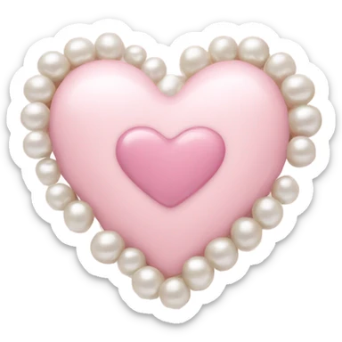 Baby pink heart with pearls sticker