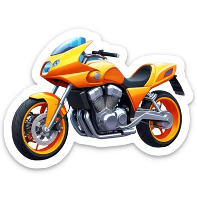Custom tuned motorcycle and car, vibrant city background, bright colors, dynamic and detailed, modern style, urban atmosphere, high energy. sticker