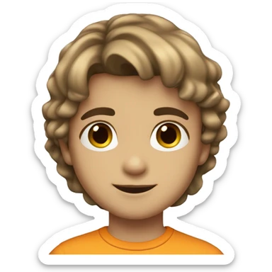 6 year old boy, birthday, dark blonde straight hair, cute brown eyes,  sticker