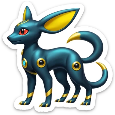 Shiny Aural Umbreon-Amaura-Salandit-Fakémon-fusion (full body) sticker